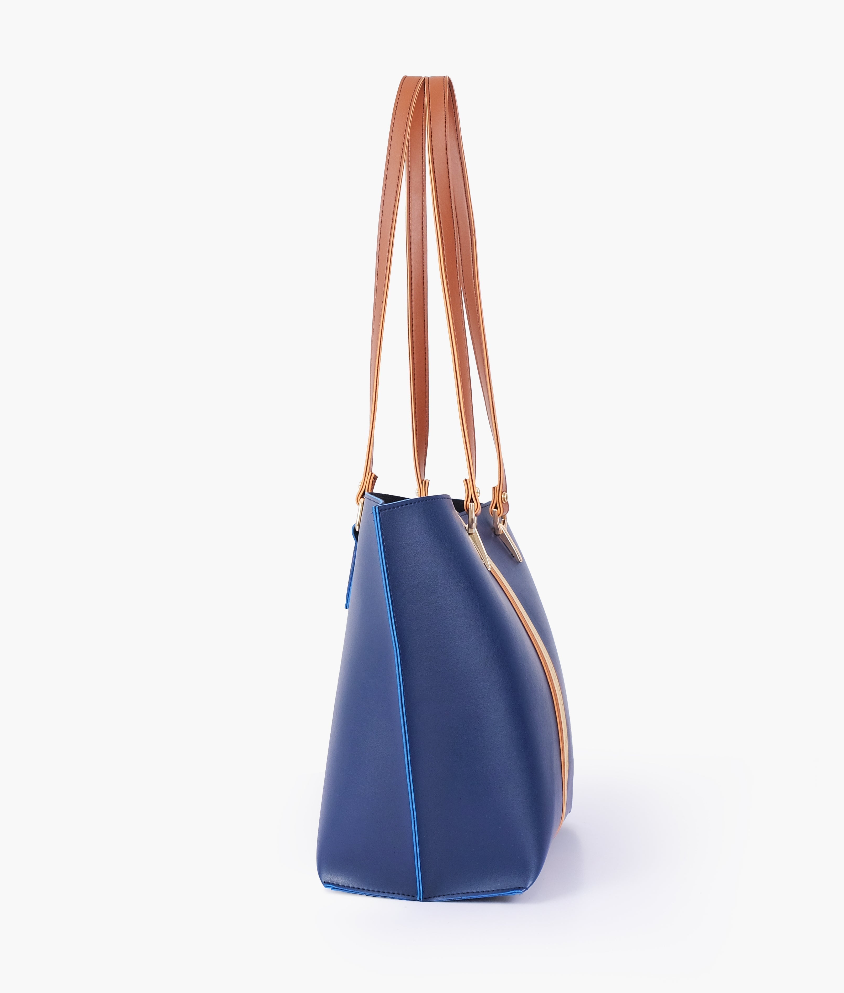 Baglo Blue Centre-Stripe Tote Bag