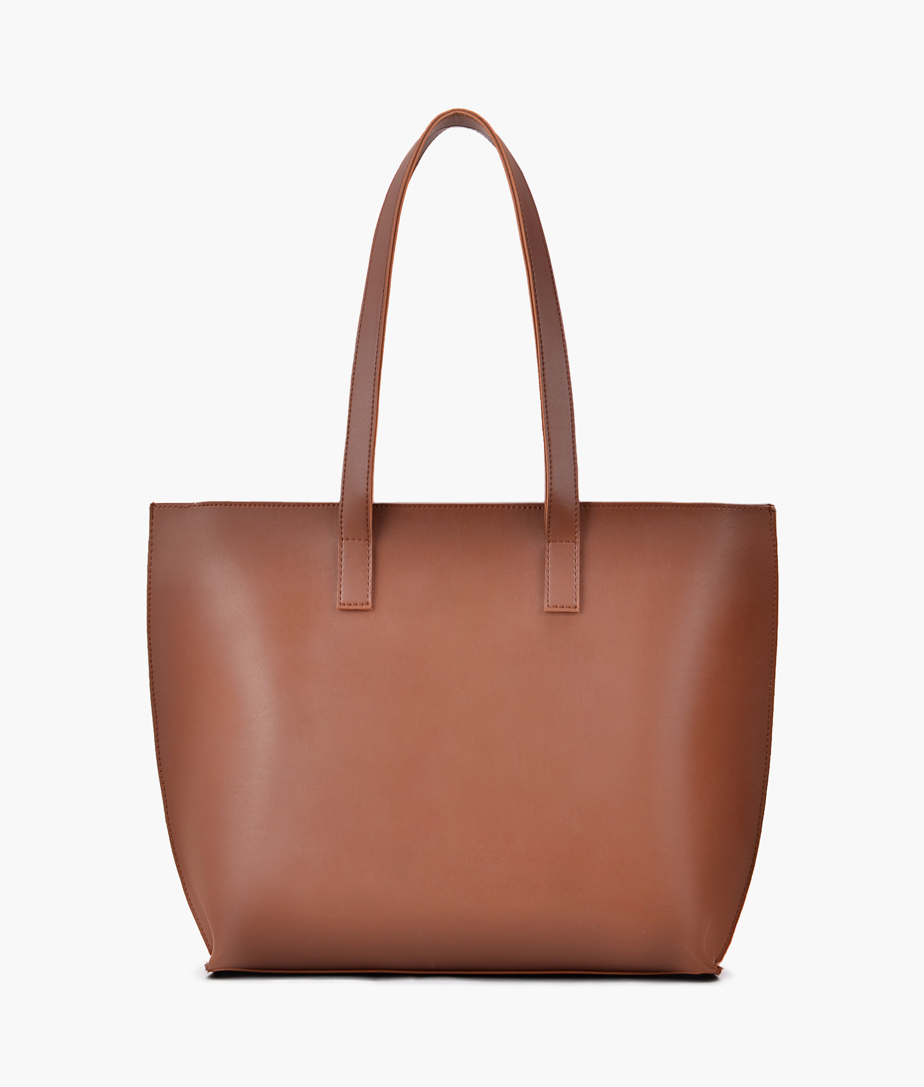 Baglo Brown Long Handle Tote Bag